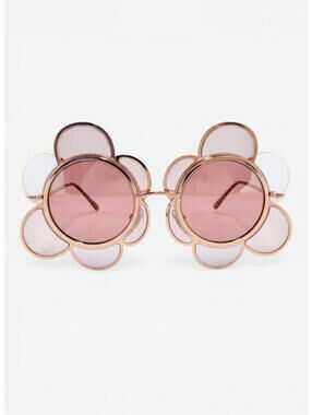 Dolce & Gabbana Flower Sunglasses Pink Rose Gold Sculptural Frame | NWT